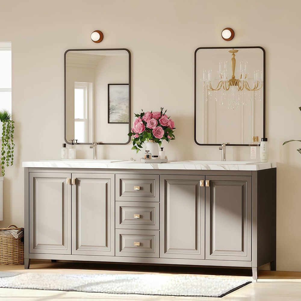 Black Bathroom Mirror for Over Sink - 22×30 Rectangle Bathroom Vanity Mirror ...