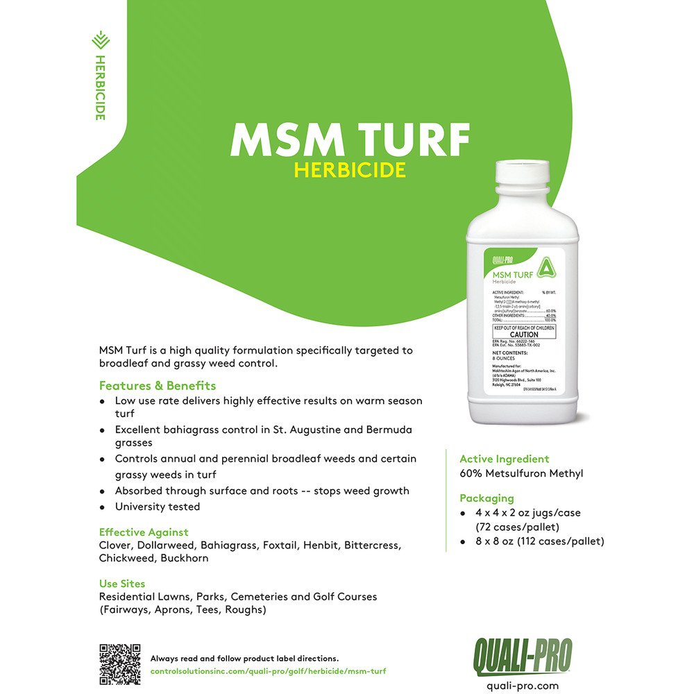 Quali-Pro MSM Turf Herbicide 8 oz Bottle by Control Solutions