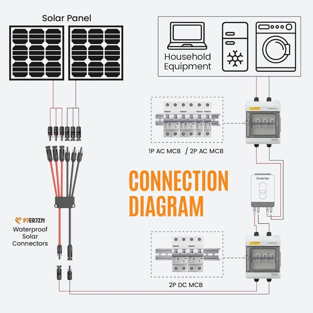 Solar Connector Cable Y Branch Parallel Splitter Adapter for Solar Panel PV