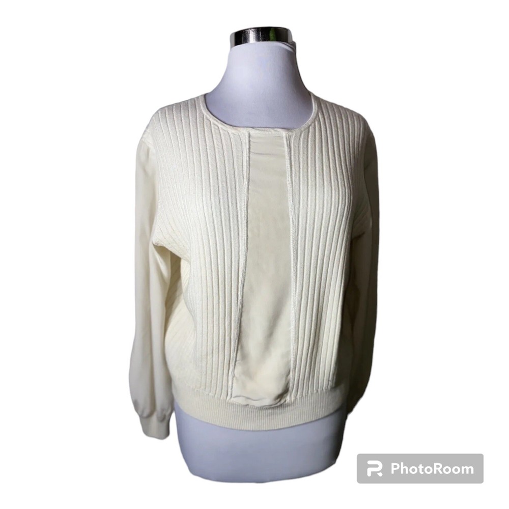 St. John Knit Sweater Off White Size Large