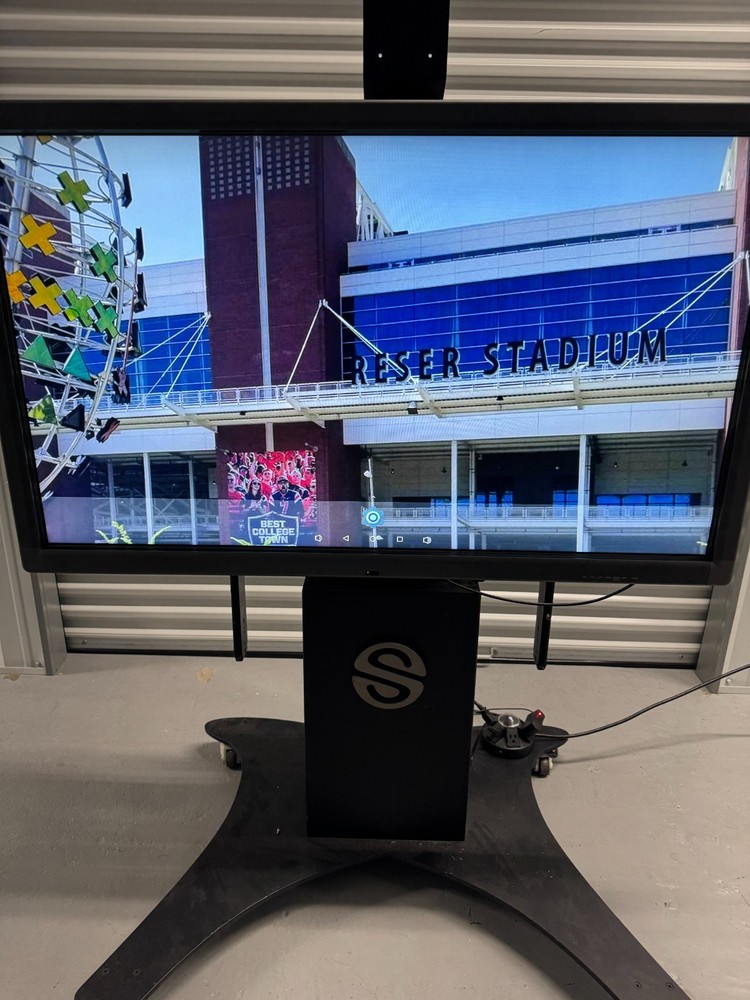 55” Interactive Touchscreen Commercial Display on Motorized Mobile Stand Android