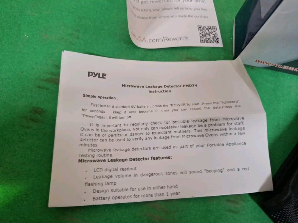 Pyle PMD74 Microwave Leakage Detector New Open Box
