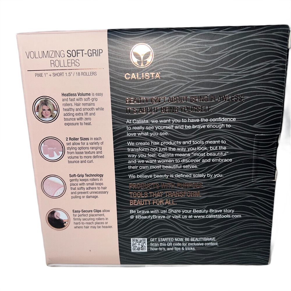 Calista Self Grip Rollers Volumizing Set Short Pixie Clips Case Flex Spray New