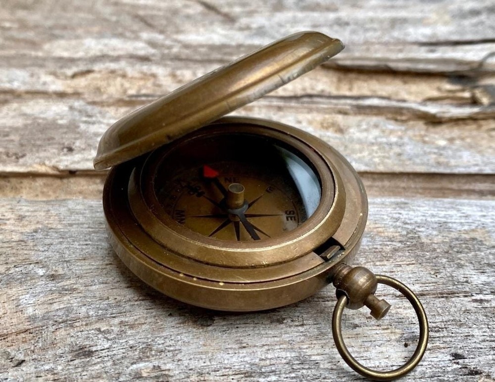 pocket compass vintage style compass handmade compass brass compass Gift