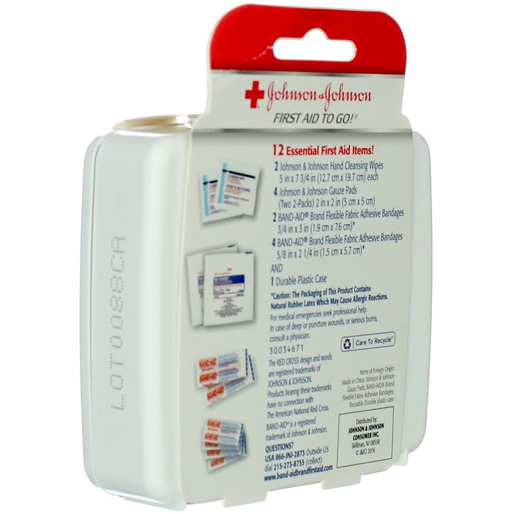2 Pack Johnson & Johnson To Go First Aid Kit, 12 Ct