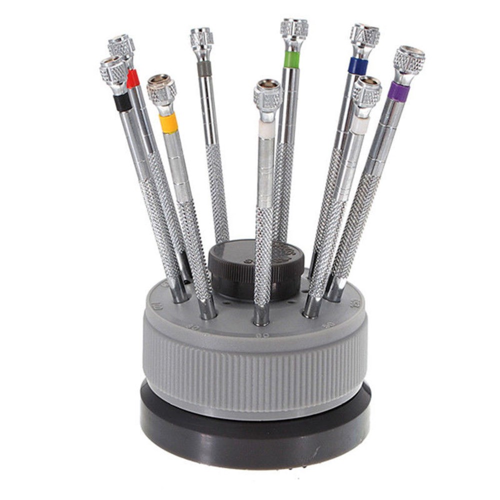 9Pcs/Set Precision Screwdriver Set Watch Slotted Flat Blade Watchmaker 0.8-2.0mm