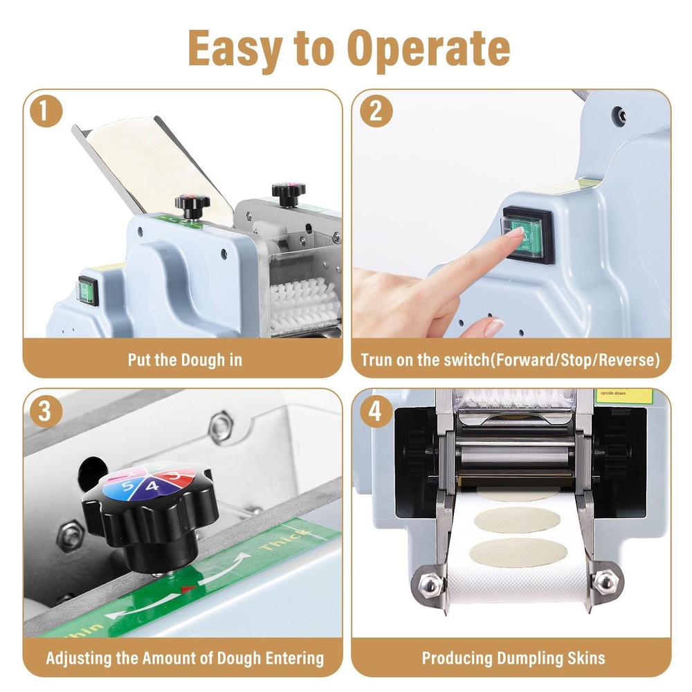 Electric Dumpling Wrapper Maker Kitchen Round Shaped Dumpling Skin Machine 110V