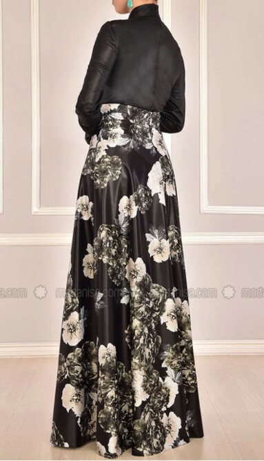Fully Lined - Emerald - Floral - Evening Suit - AYŞE MELEK TASARIM