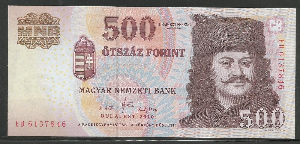 Hungary 500 Forint 2010 Unc