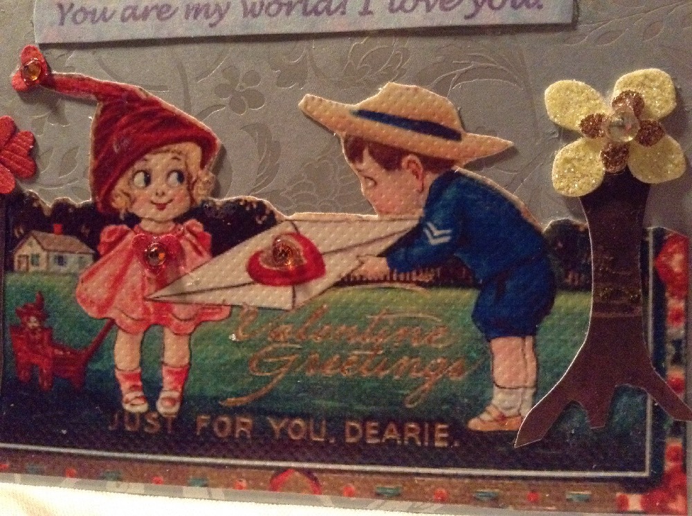 Original Valentine Art Collage Card.OOAK