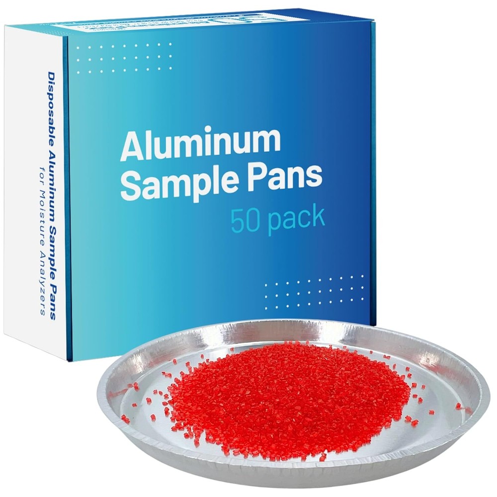 Aluminum Sample Pans for Moisture Analyzer (50 Pack) 90mm Round Lab Trays,...