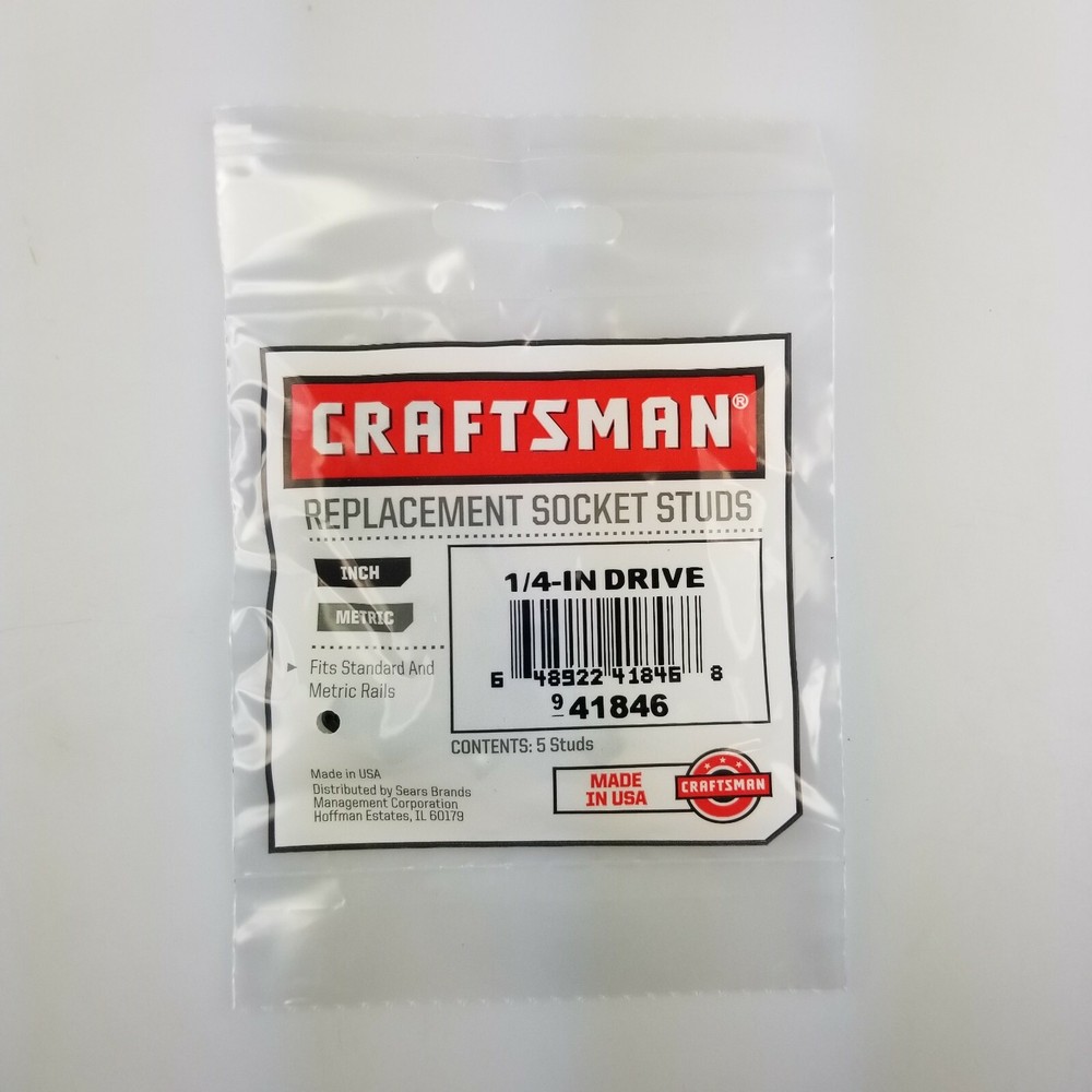 45 PC CRAFSTMAN 1/4" BLACK REPLACEMENT SOCKET STUD RACH RAIL CLIPS