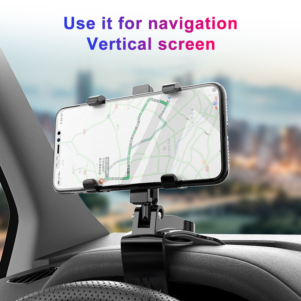Car Mobile Phone Holder Navigation Bracket Sun Visor Mirror Dashboard Mounting