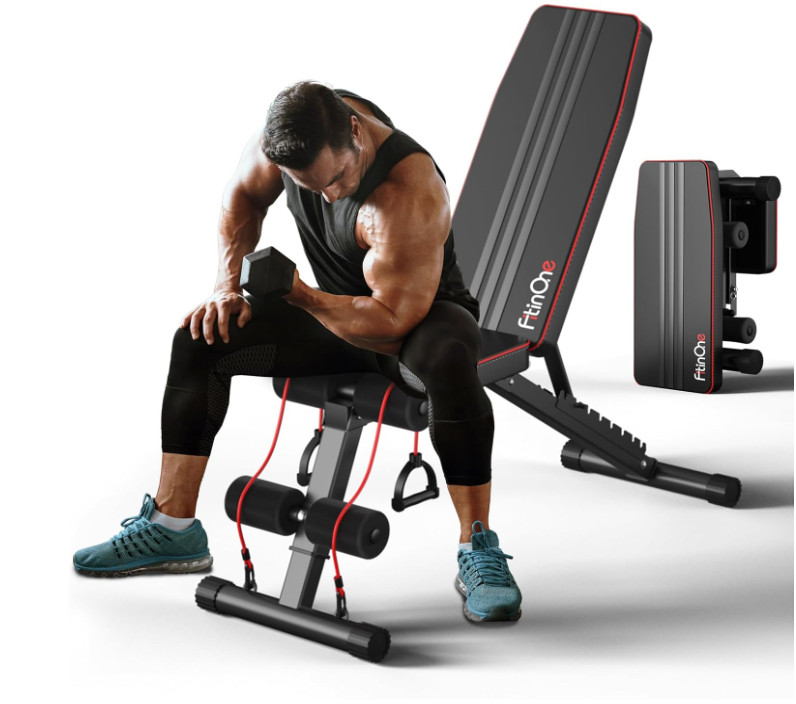 Adjustable Folding Weight Bench for Home Gym, 660 lbs Capacity Multi-Functional