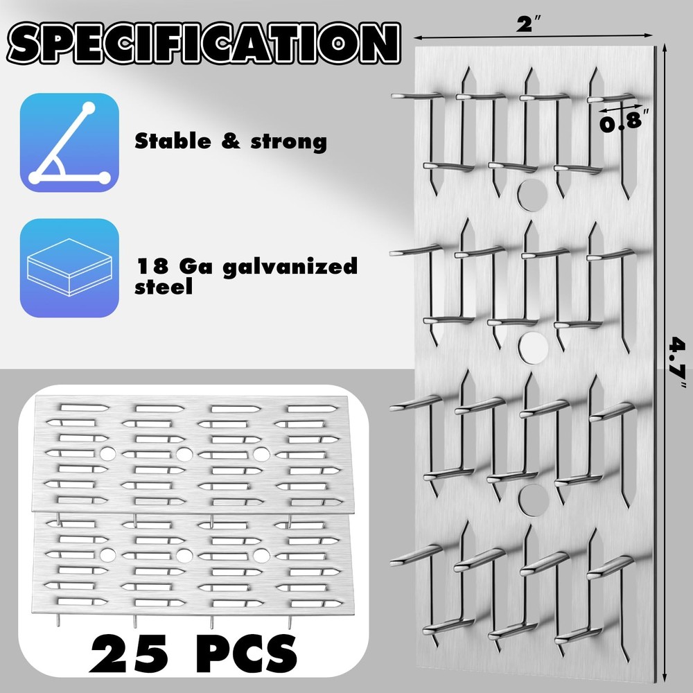 25 Pcs Push-on Impaler Wall Mounting Clips Surface Mount Impaler Clips, Acous...