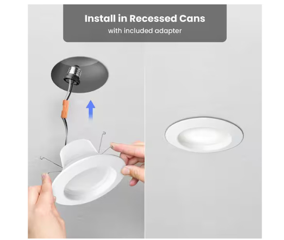 FEIT Electric 5/6" LED Recessed Downlight Kit 6-Pack Dimmable Adjustable White