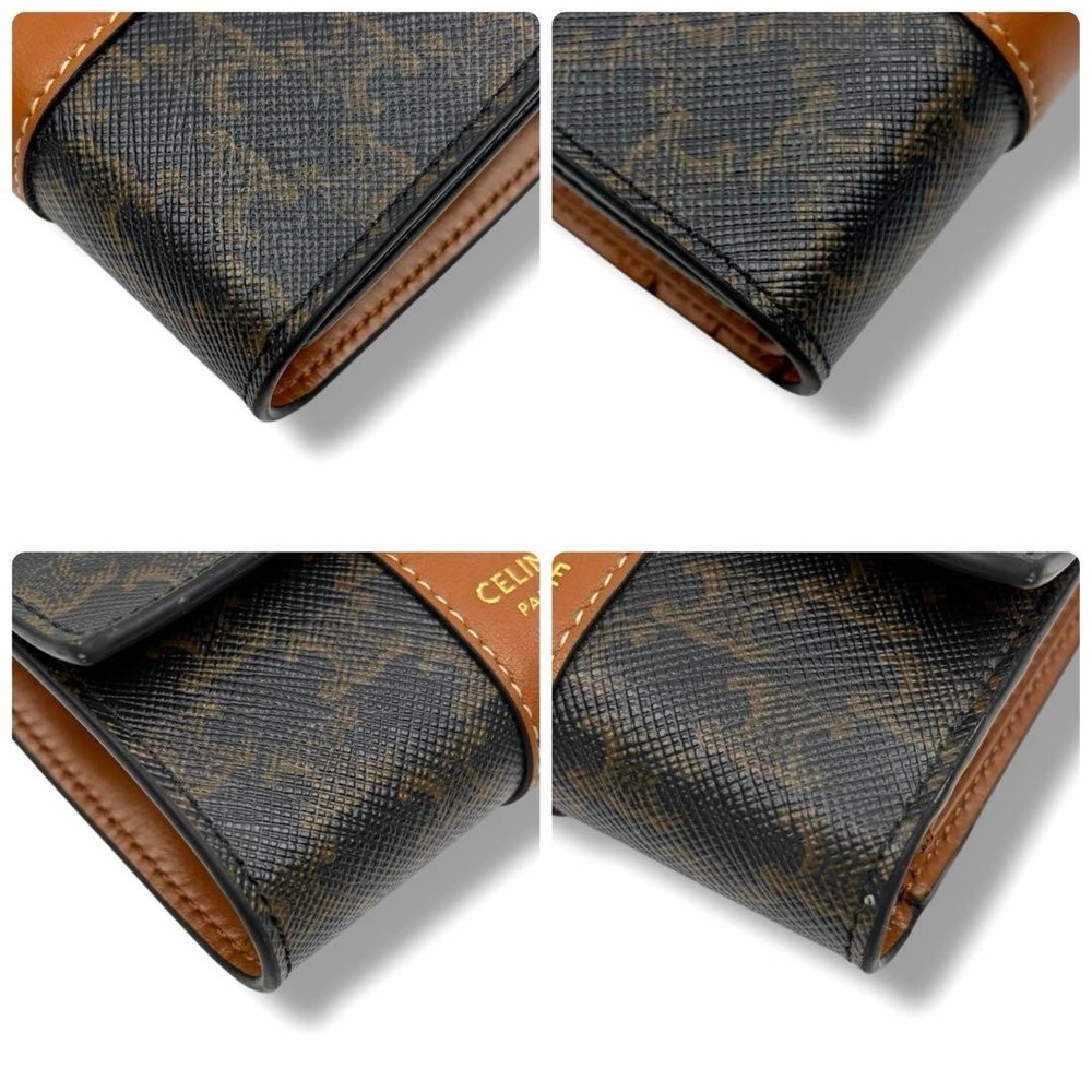 CELINE Small Tri Fold Wallet Triomphe Foldable Wallet From Japan
