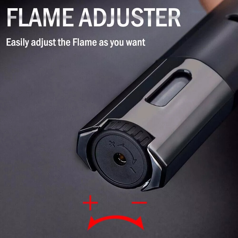 2PACK Jet Torch Butane Lighter Windproof Refillable Butane Lighter Adjustable
