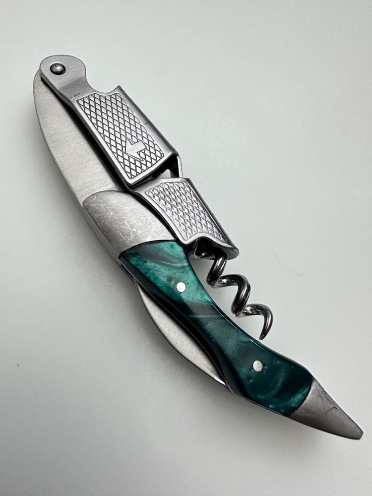 HICOUP Green Marble Pattern Premium Waiters Corkscrews Wine Key Openers