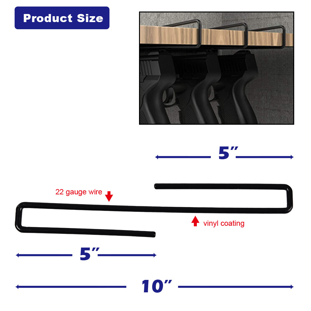 5 PC Storage Pistol Rack Storage Solutions Hangers Black
