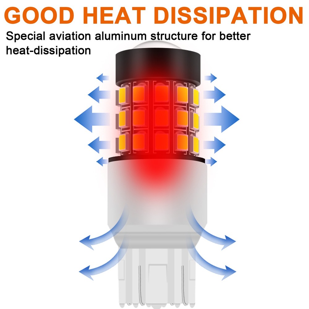 Strobe Flash 7440 7443 7444 LED Backup Reverse Back Up Light Bulbs Bright White