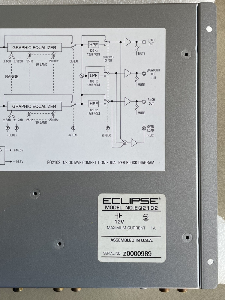 Old School Eclipse EQ2102 — 1/3 Octave Competition Equalizer, NOS #381