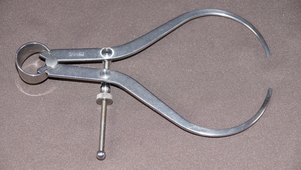 Starrett 179-6 Flat Leg Solid Nut Spring Joint Outside Caliper 6"