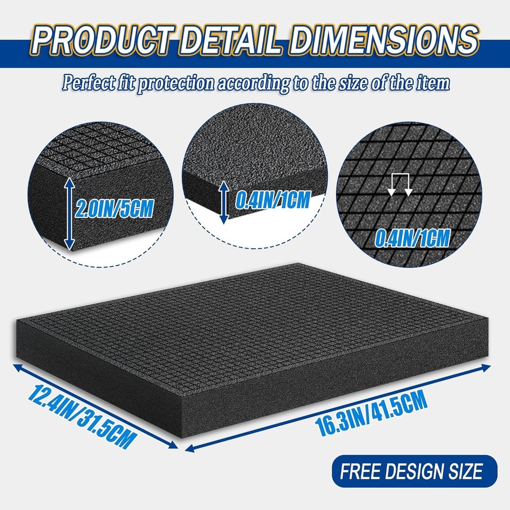 Versatile 6 PCS Foam Pads - 16x12 Customizable Inserts for Optimal Protection