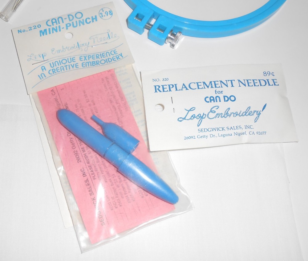 Can Do Loop Embroidery Punch Tool, Hoop, Needles and Transfer Book