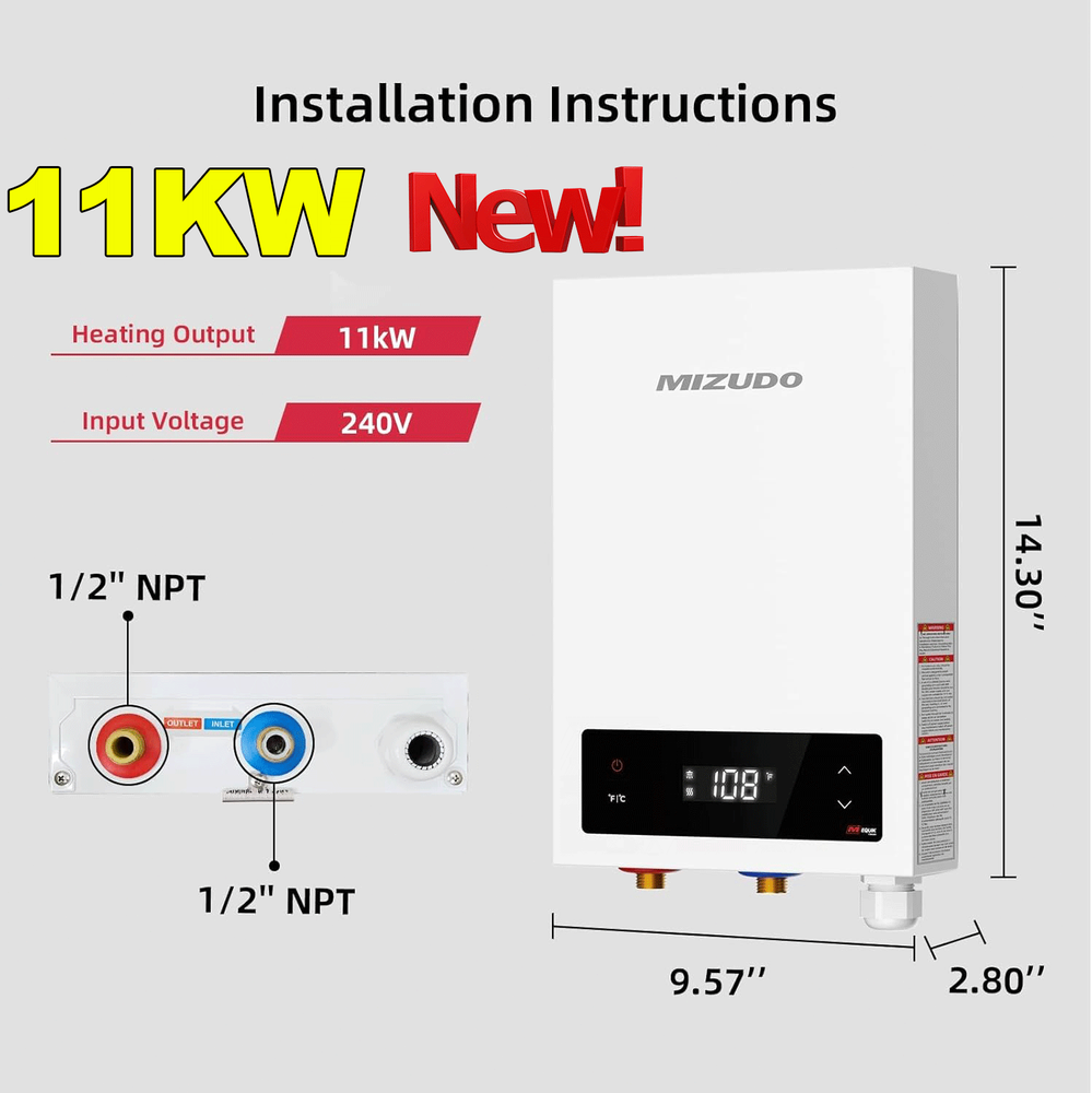 11KW 3.5KW Electric Tankless Water Heater Instant Hot Water Heater whole house
