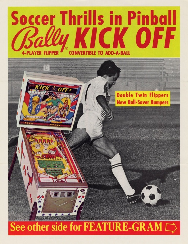 Kick Off Bally Pinball Machine Flyer / Original