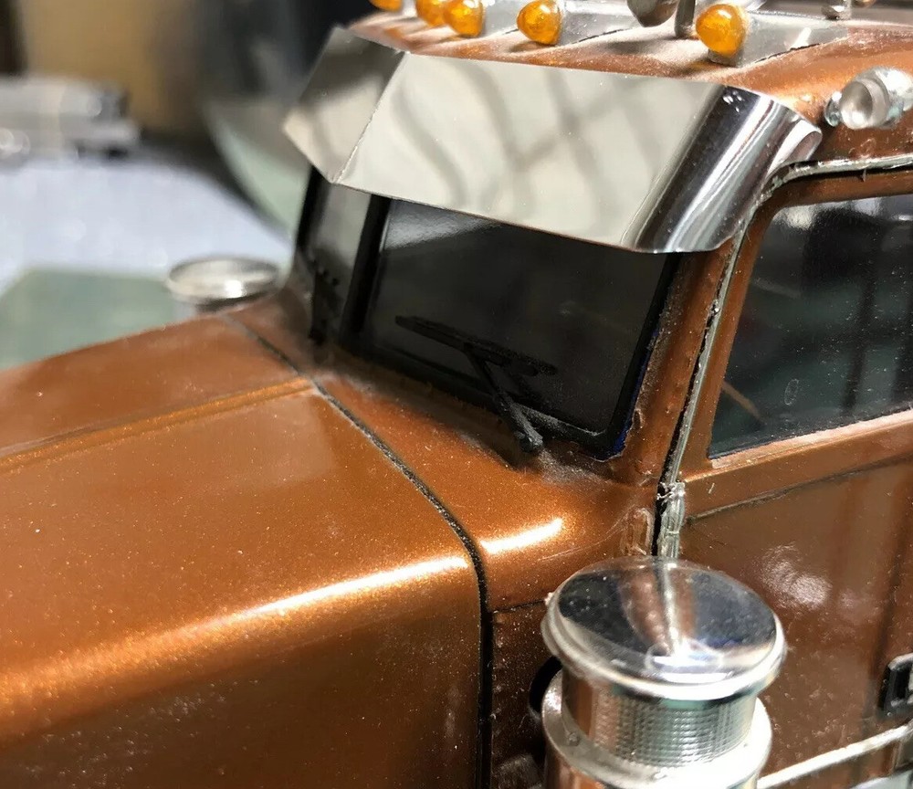 Polished Peterbilt 378 Drop Visor 1/24 Scale Model Only!!!