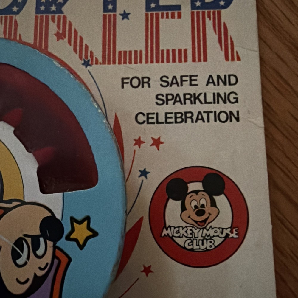 Vintage Disney Mickey Mouse Sparkler In Original Package