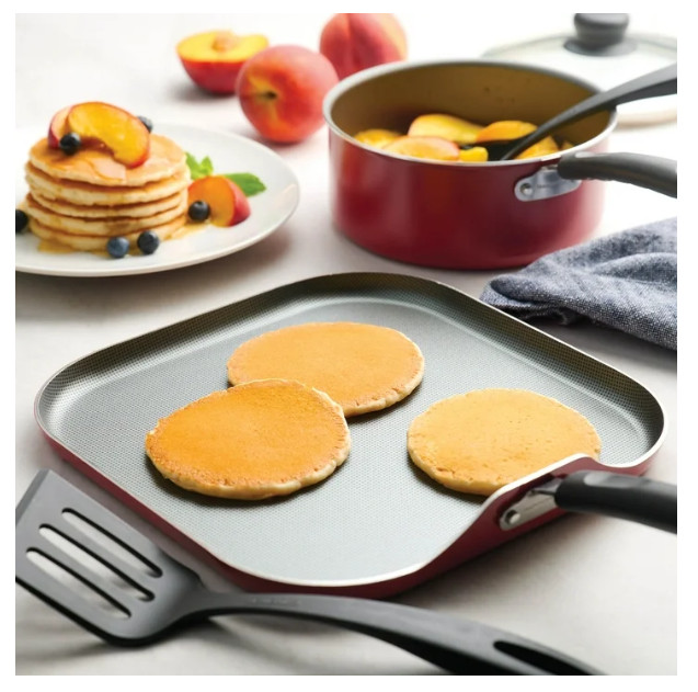 Tramontina Primaware Nonstick Cookware Set 18-Piece, Red