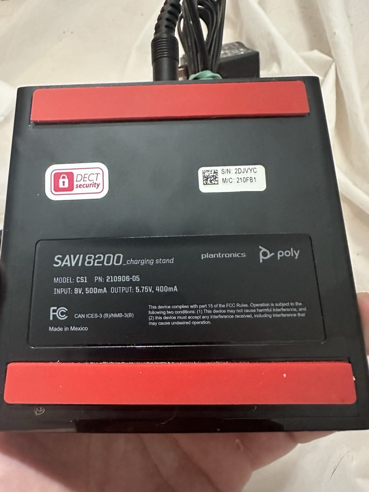 Tested Plantronics Poly SAVI 8200 Wireless DECT Headset Active Noise Cancel Gda