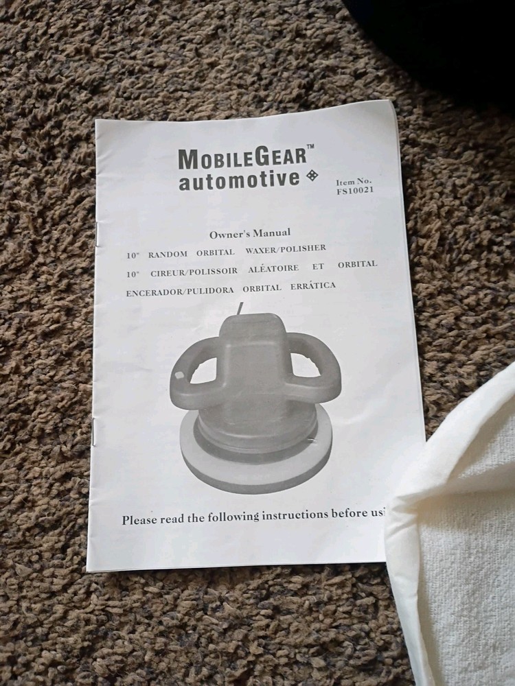 Mobile Gear Car Buffer Kit with Case, Manual, & Extra Polishing Pads - Tested