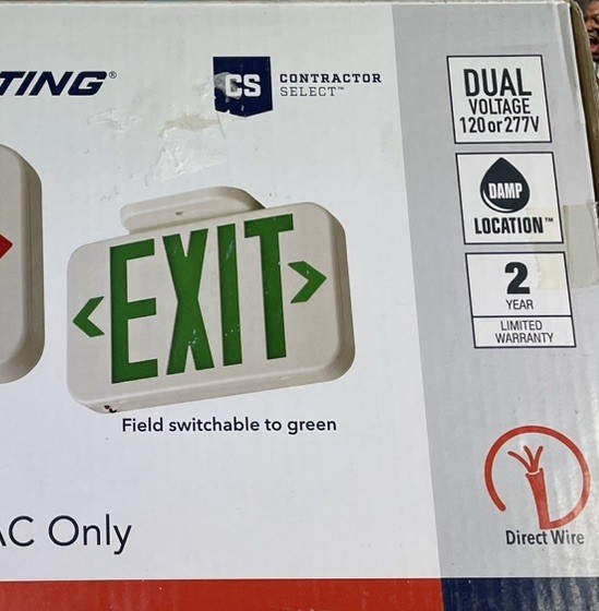 LED EXIT SIGN Lithonia Lighting ECRG Series Red or Green Emergency Exit Light
