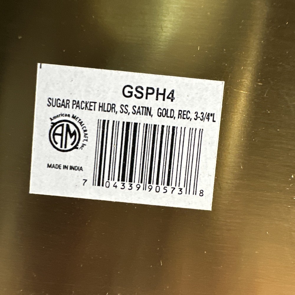 American Metalcraft GSPH4 Gold Rectangular Sugar Packet Holder Satin Finish