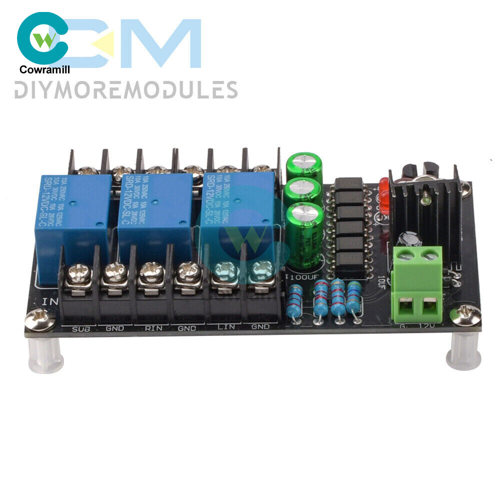 Stereo 2.1 3-channels Speaker Protection Board Delay Module Audio Amplifier D