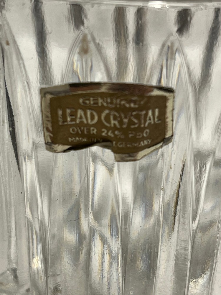 Lead Crystal bucket with Silver Handle - 4" diameter