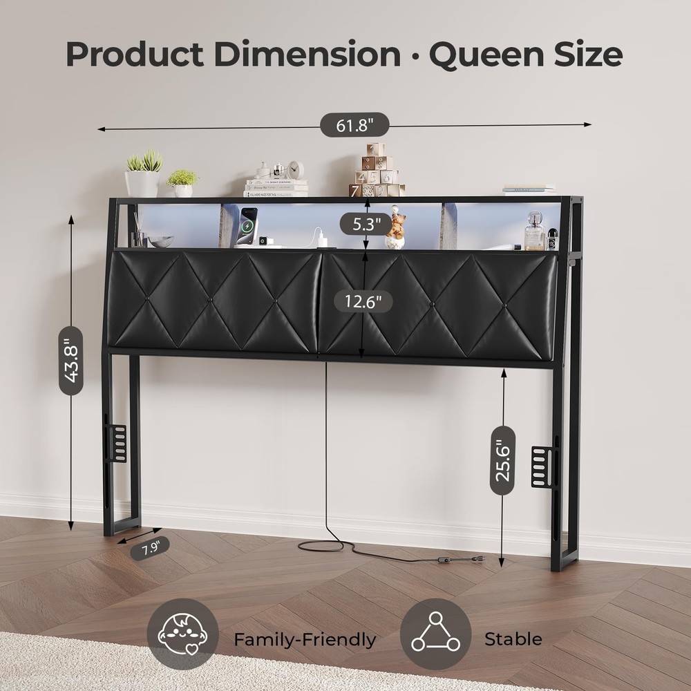 Queen Headboard Only Headboard for Queen Size Bed with Storage Upholstered Hea
