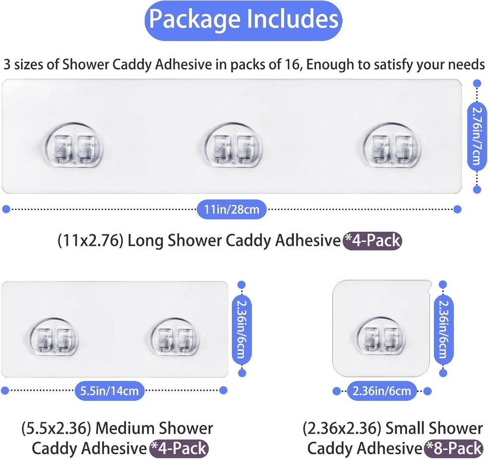 Strong Peel-and-Stick Adhesive Hooks - 16-Pack Bathroom & Kitchen Solution