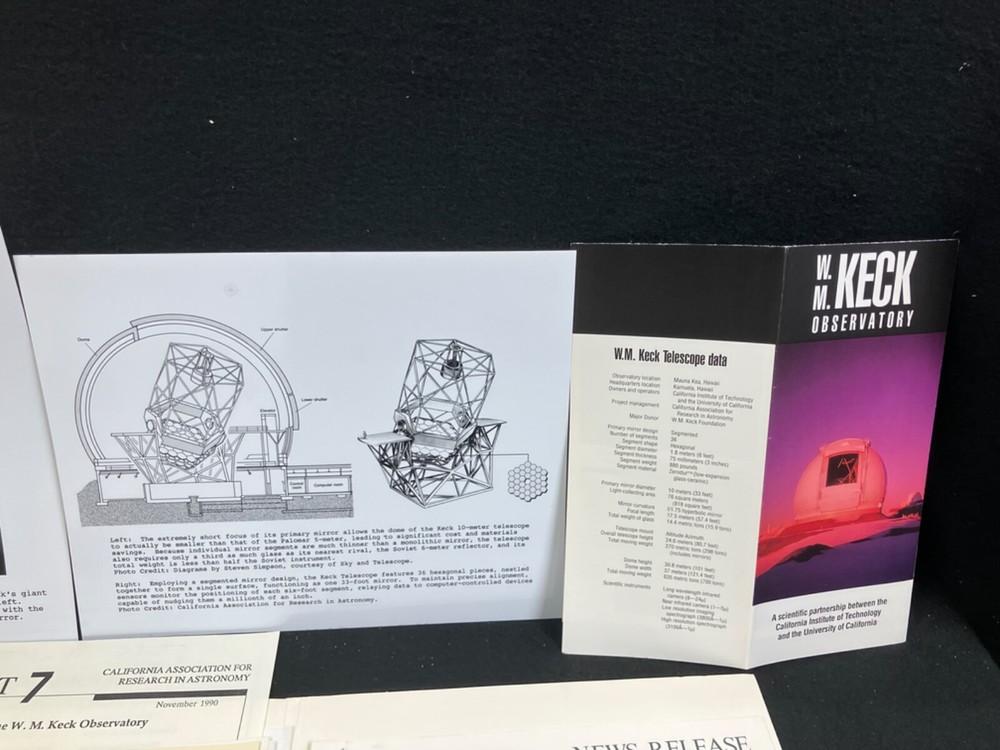 1991 W.M. KECK FOUNDATION & OBSERVATORY PRESS RELEASE KIT