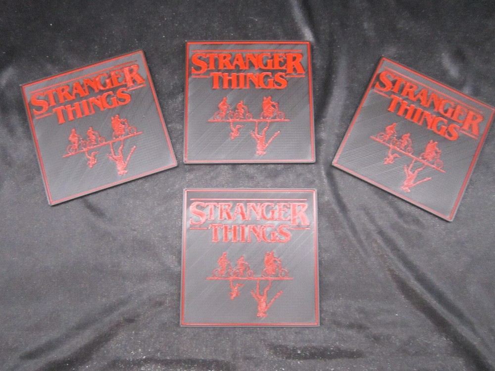 Stranger Things Drink Coaster Set (4 Qty 3d Printed for Cold Beverages)