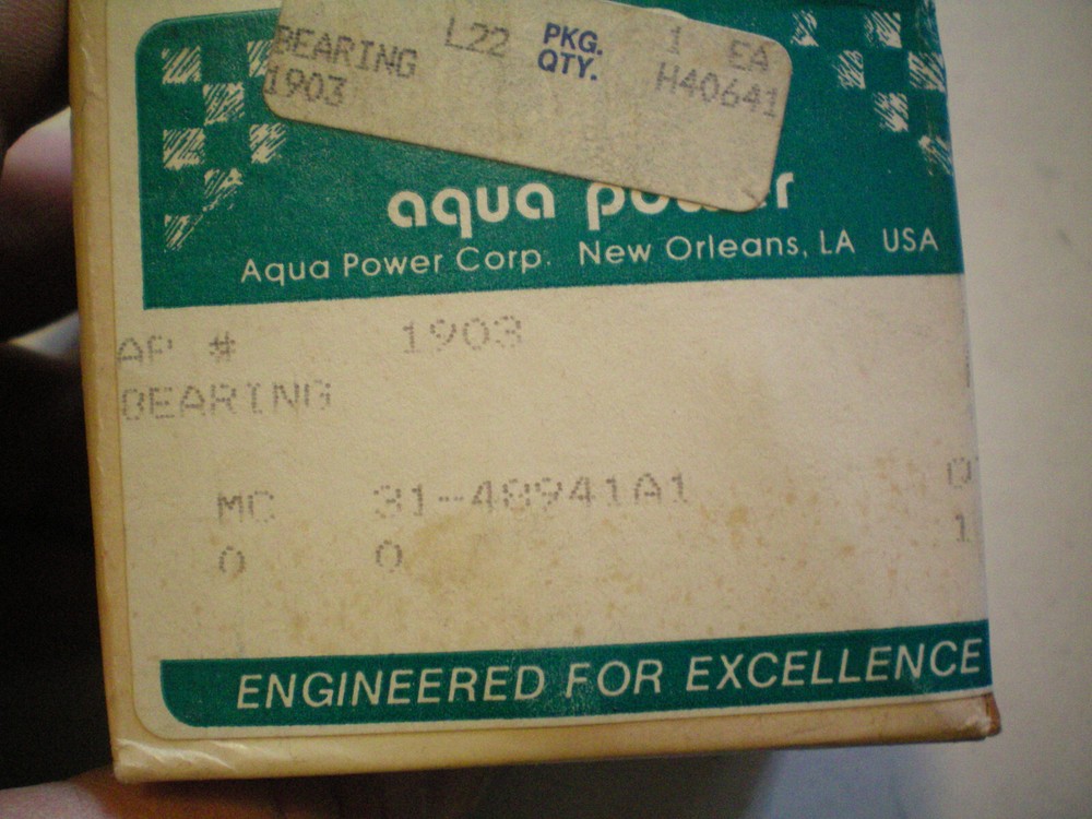 AQUA POWER #1903 (QUICKSILVER MERCURY #31-48941A1) BEARING, FREE FREIGHT