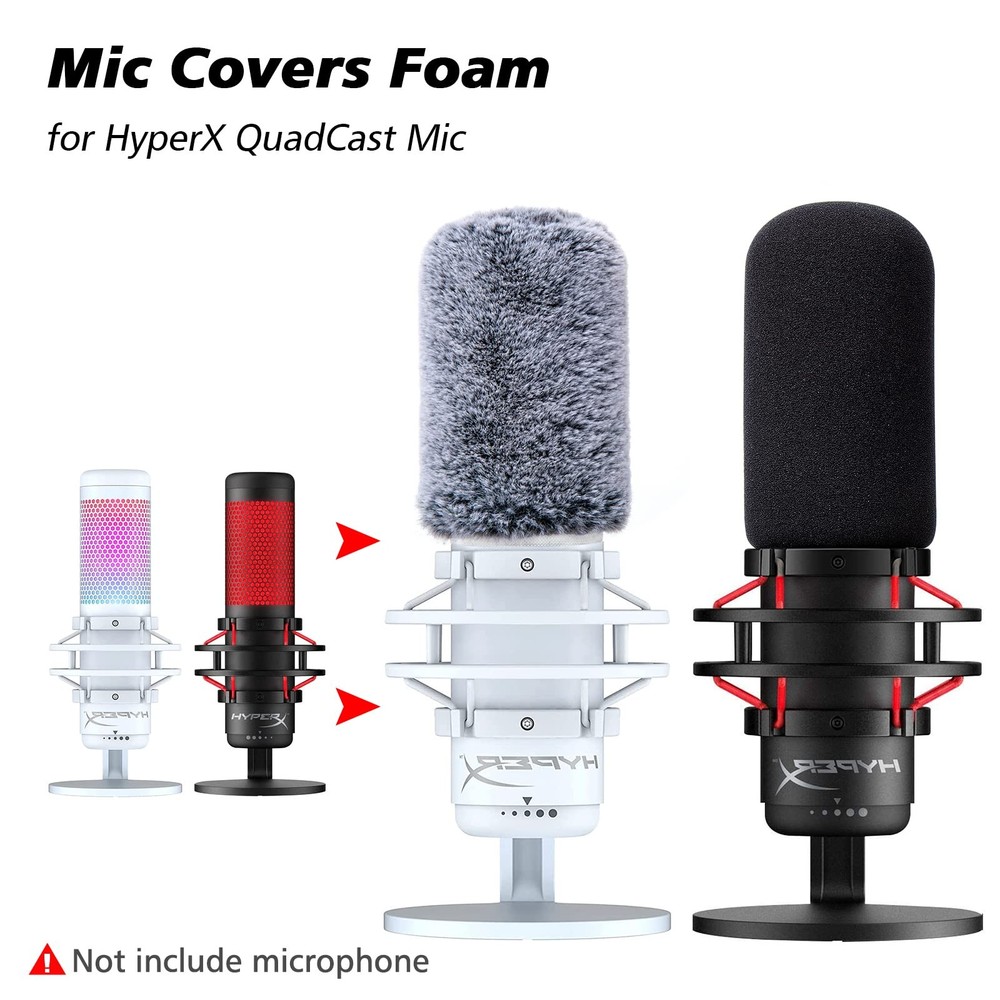 HyperX QuadCast Pop Filter Foam Cover - 2 Pack Windscreen Muff