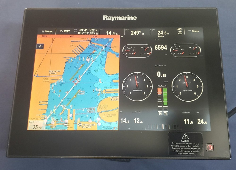 Raymarine gS125 12" Glass Bridge Touchscreen Chartplotter Display - E70125