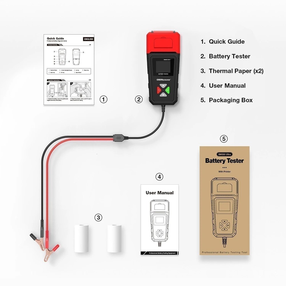 12V Battery Status Indicators Portable Boat RV With Printer