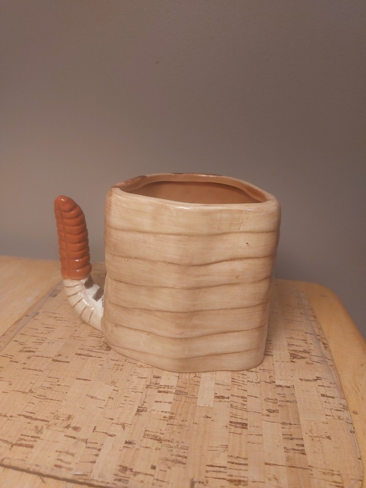 Rattlesnake Mug Ceramic Snake Tail Handle 3D Head Inside