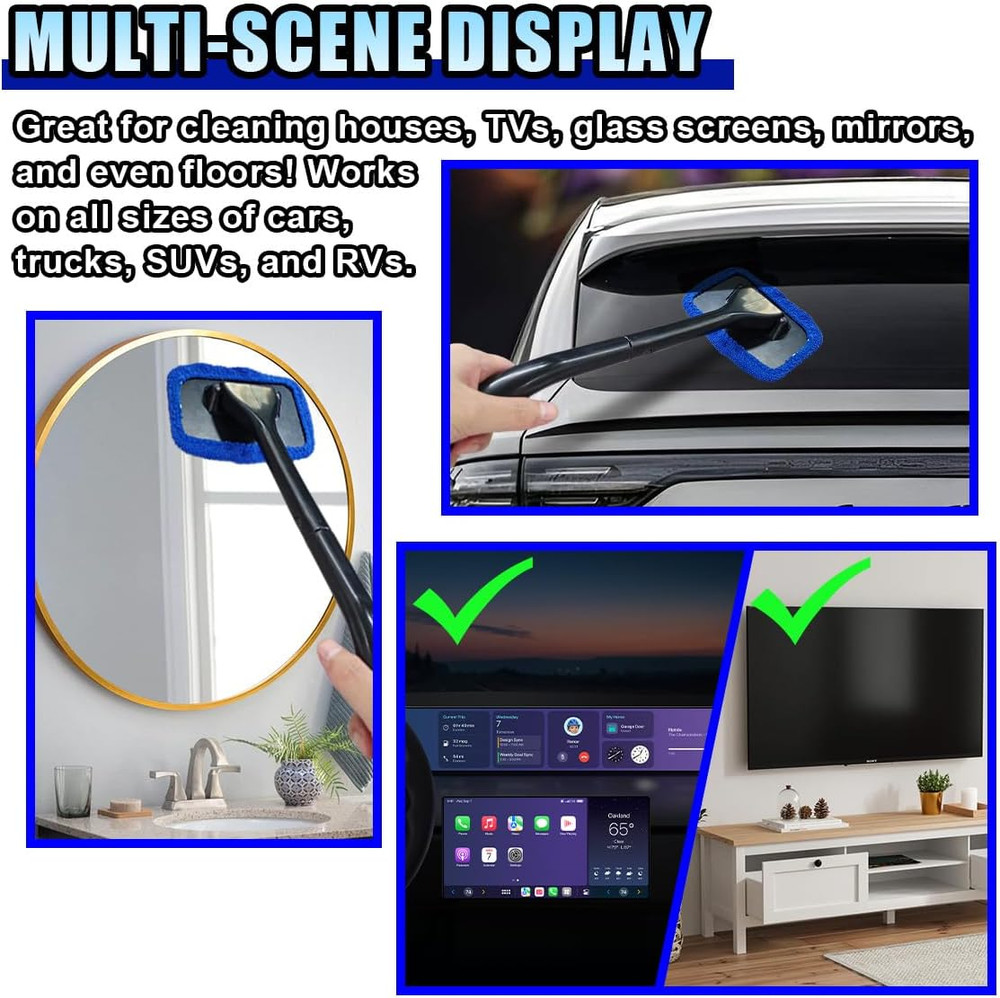 7 Pack Microfiber Cloths, Replaceable Car Inside Windshield Cleaning Tool Bonnet